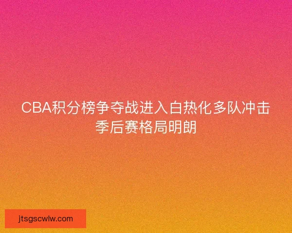 CBA积分榜争夺战进入白热化多队冲击季后赛格局明朗 CBA积分榜争夺战进入白热化多队冲击季后赛格局明朗