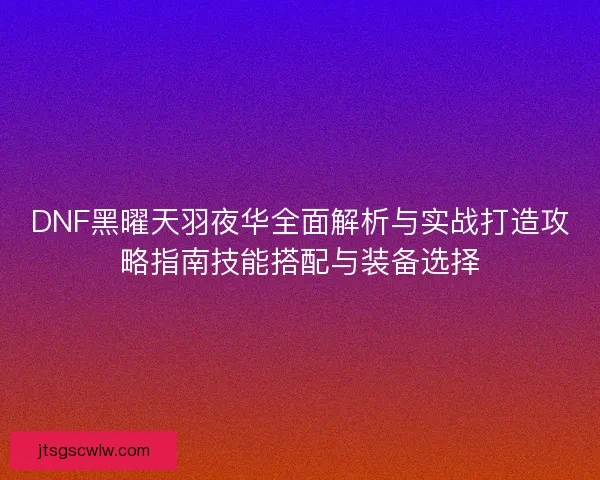 DNF黑曜天羽夜华全面解析与实战打造攻略指南技能搭配与装备选择 DNF黑曜天羽夜华全面解析与实战打造攻略指南技能搭配与装备选择