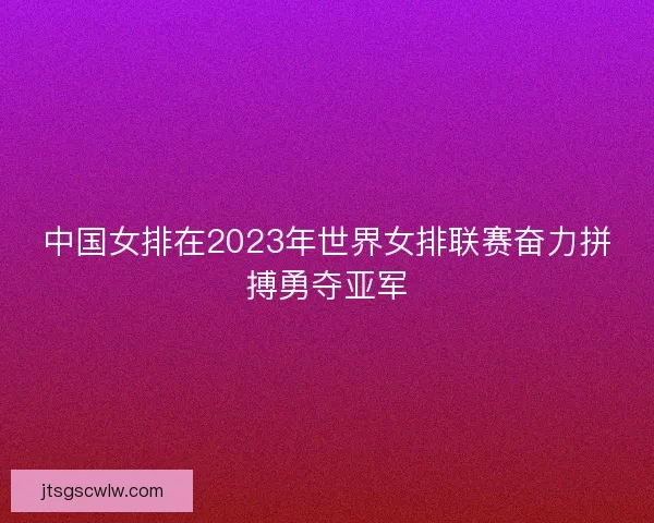 中国女排在2023年世界女排联赛奋力拼搏勇夺亚军