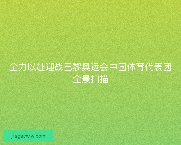全力以赴迎战巴黎奥运会中国体育代表团全景扫描 全力以赴迎战巴黎奥运会中国体育代表团全景扫描