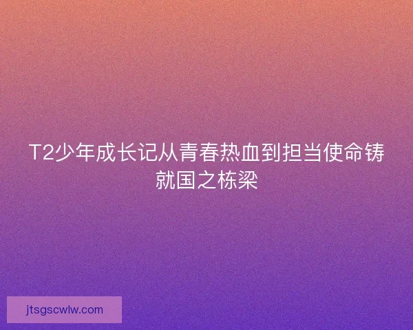 T2少年成长记从青春热血到担当使命铸就国之栋梁
